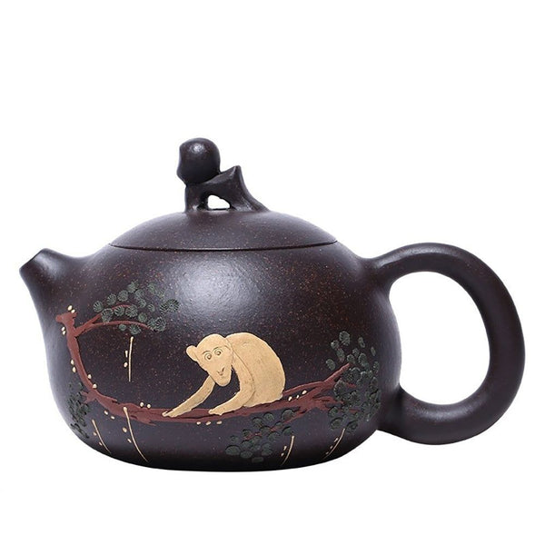 Handmade Creative Zisha Auspicious Spirit Monkey Tea Pot