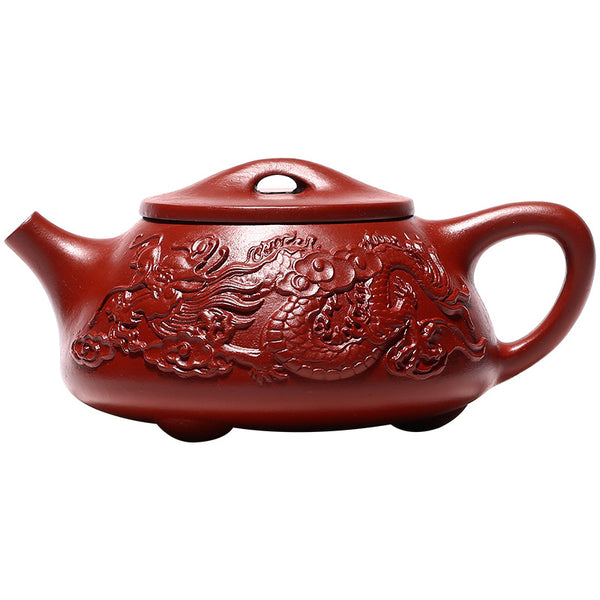 Yixing Master Handmade Double Dragon Shipiao Zisha Teapot