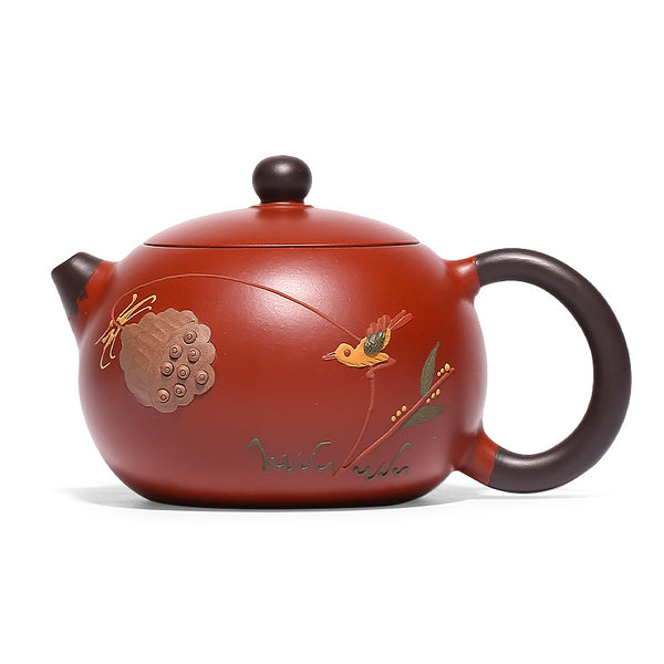 Yixing Master Handmade Zisha Teapot Two-color Painted Xishi Pot