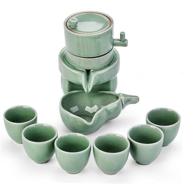 Jade Geyao Porcelain Automatic Tea Set "时来运转"