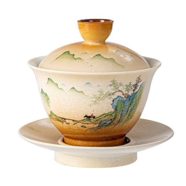 Vintage Painted Gaiwan 草木兮故里