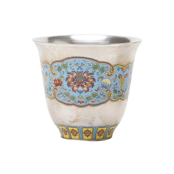 Gilt-silver and Filigree Enamel Teacup